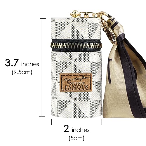 Adorila Lipstick Case Keychain with Scarf Charm