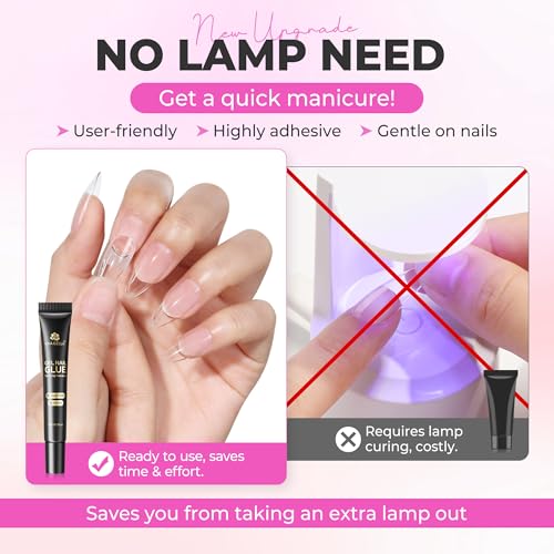 UNA GELLA No UV Light Gel Nail Glue - Strong Hold Air-Dry Formula (15ml)