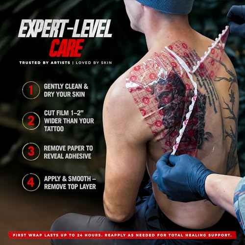 Tattoo Aftercare Bandage - 12" Wide x 3 yd - Veteran Owned - Waterproof Bandages - Tattoo Wrap - Tattoo Second Skin Cover - Large Tattoo Cover