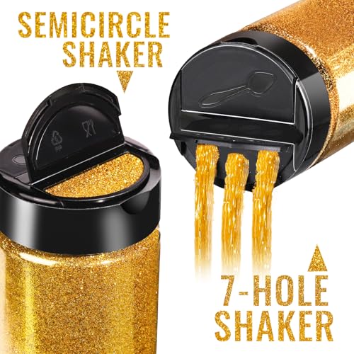 Gold Glitter, YGDZ Gold Fine Glitter for Crafts, 140G /4.93OZ Body Glitter, Christmas Glitter, Festival Glitter, Nail Glitter, Craft Glitter for Resin Arts Tumbler, Christmas Decor