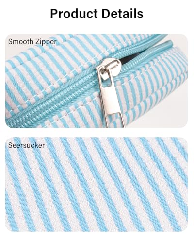 2Pcs Mini Makeup Bag Set with Compartments & Mesh Pockets