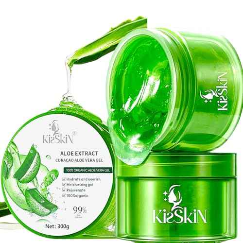 Organic Aloe Vera Gel, 100% Pure Soothing Moisturizer And Hydrating Gel, Fast Absorbing, Unscented,For Face, Body, Hair And Skin, No Alcohol And Unscented 10.5oz