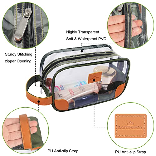 Lermende Clear Toiletry Bag for Men & Women Travel Organizer, Green