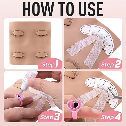 Eyelash Extension Practice Kit with Mannequin Head & 100 Glue Rings