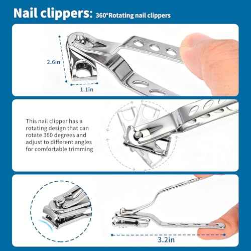 Professional Ingrown Toenail Tools 7-Piece Set ? 360¡Æ Rotating Nail Clipper, Toenail Lifter & Wide Opening Nipper | Podiatrist-Recommended Foot Care Kit for Thick & Ingrown Nails