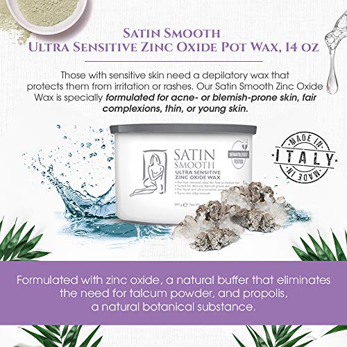 Satin Smooth Waxing Duo: Zinc Oxide Hair Removal Wax and Cool Aloe Vera Skin Soother Gel