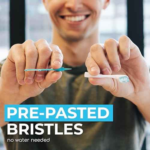 Brushee - The Evolution of Oral Care | 4-in-1 Tool (Paste + Brush + Floss + Pick) | Individually Wrapped | Disposable | Prepasted Travel Toothbrushes | Small Adult Toothbrush - (120-Pack)