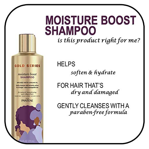 Pantene ProV Gold Series Boost, Moisture Shampoo, 9.1 Fl Oz (Pack of 2)