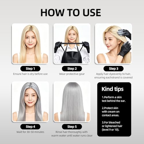Silver Hair Dye for Bleached Blonde – 2-in-1 Color & Care