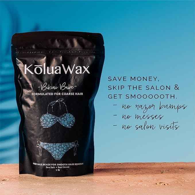 KoluaWax Hard Wax Beads for Hair Removal and Face Razor for Women - Face, Brazilian, Underarms, Back Chest, Bikini Waxing - Shaver for Peach Fuzz, Eyebrow, Upper Lip & More