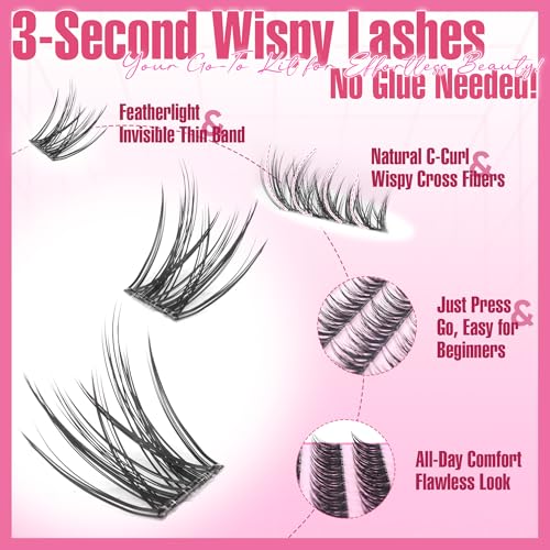 Manga Self Adhesive Eyelashes 120 Pcs C-Curly 7-14mm
