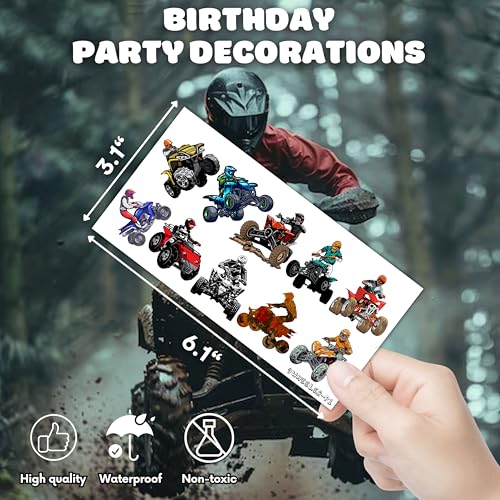 100 PCS ATV Temporary Tattoos - Quad Bike Party Favors