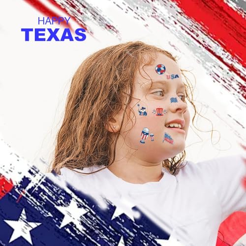 Maigitur Patriotic Temporary Tattoos 10 Sheets for 4th of July Party USA Flag Eagle Star Designs