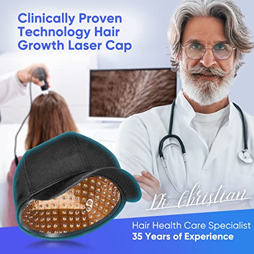 Hair Growth Cap - Hair Loss Treatment for Androgenetic Alopecia,Low Level Laser Therapy FDA Cleared Hair Loss Treatment for Men & Women Black 1 1.0 Count 250.0 grams