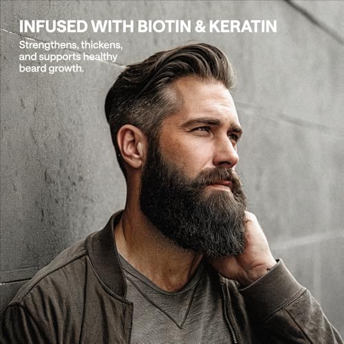 Biotin Beard Balm for Men Care ? Moustache & Beard Hair Growth, Shaper, Straightener, Filler & Softener Wax Butter Treatment, ? For Growth, Grooming, Shaping ? 2 Oz