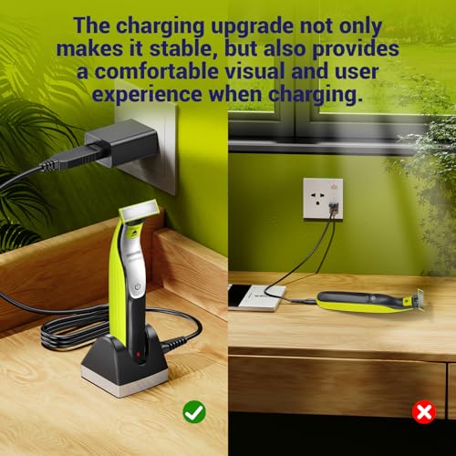 Charger Dock Compatible with Philips Norelco Oneblade QP2630 QP2530 HQ850,8V Charging Base Stand for Norelco One Blade 360 Power Cord Adapter Supply Black