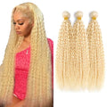 Freiuoke 613 Blonde Human Hair Bundles Kinky Curly 14inch 3pc
