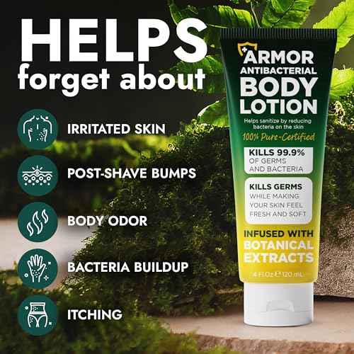 Antibacterial Body Lotion Antifungal Cream | Kills 99.9% of Germs and Bacteria | Helps Sanitize Skin | Infused with Botanical Extracts | Leaves Skin Fresh, Soft & Moisturized | Body Lotion 4 fl oz