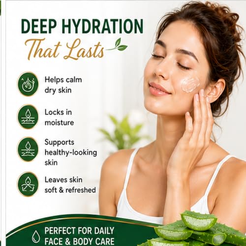 Allurials Aloe Vera Gel - 99.75% Organic & Pure, Cold Processed, 12 Oz - After Sun, Face, Body, Hair & Scalp Moisturizer - Gel Variant