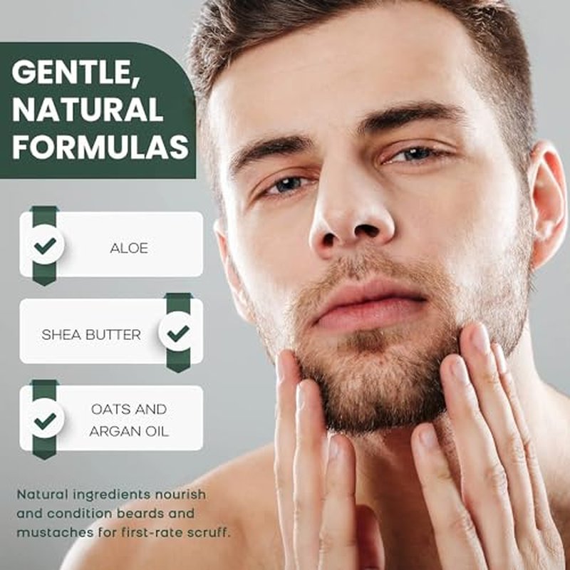 4-in-1 Grooming and Shave Cream for Men - Shaving Cream, Facial Cleanser, Beard Care and Moisturizer - Beard Softener for Men - Hydrating Men's Shaving Creams For All Skin Types, 3oz