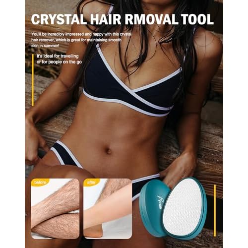 FVION Painless Glass Hair Eraser, Innovative Fine Grit Crystal Body Shaver for Smooth Skin, Effortless Hair Removal Tool (Green)