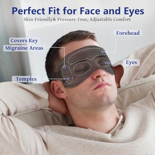 Cooling Gel Eye Mask for Sleep & Migraine Relief, Reusable Silk & Cold Compress for Eyes, Puffiness & Dark Circles, 2 Pack
