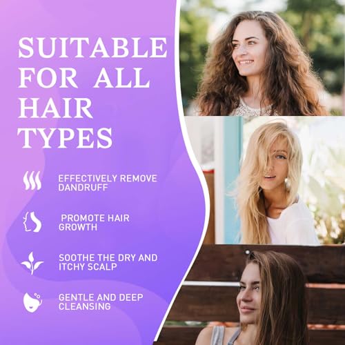 Dandruff Shampoo And Conditioner Set for Women & Men,Deep Cleanser - Purple Dandruff and Dry Itchy Scalp - Therapeutic Grade - Helps Promote Hair Growth - 16.9 Fl Oz
