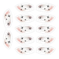Halloween Eye Glitter Patches - 6 Pairs Spider Web Makeup Stickers
