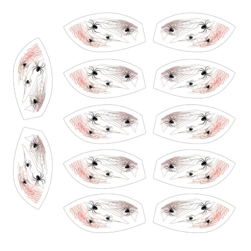 Halloween Eye Glitter Patches - 6 Pairs Spider Web Makeup Stickers