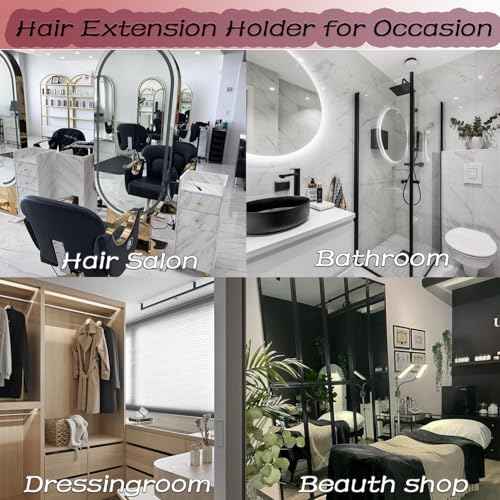 Hair Extension Holder holder for Washing,Styling, Packing and Storing,Hair Extension Holder holder for salons,bathrooms, beauty shops, cloakrooms.4 quick&easy Installation Modes With Tool.