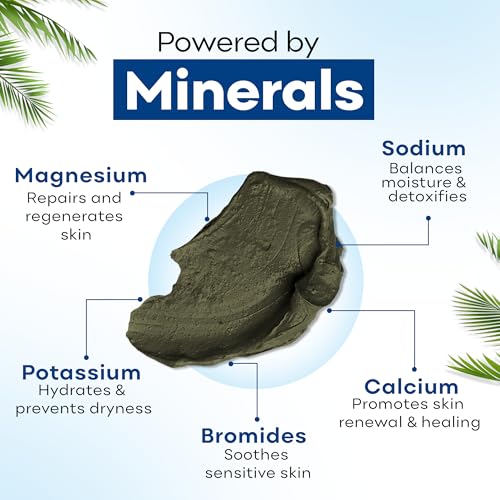 Dead Sea Mud Body Mask, Black Clay Treatment, Natural Minerals Deep Cleansing Mask (20.4 oz)
