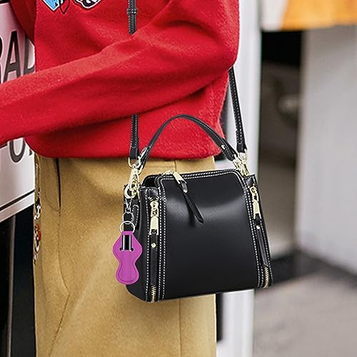 Duufin 16 Pieces Chapstick Holder Keychain with 16 Pieces Metal Clip Cords for Chapstick Tracker and Safeguard