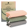MainBasics Japanese Exfoliating Shower Towel - 3 Pack Nylon Body Scrubber