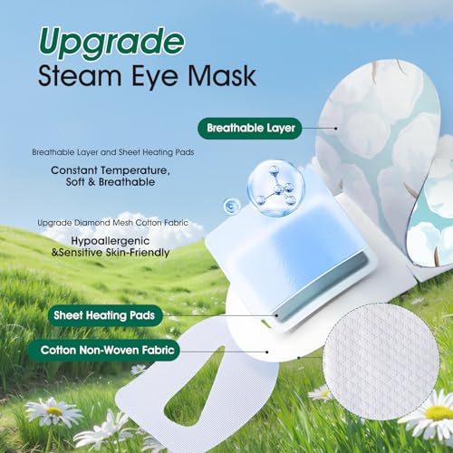 AROIC 60-Pack Disposable Steam Eye Masks – Self-Heating Therapy