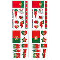 36 Pcs Portugal Flag Temporary Tattoos - Waterproof