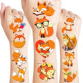 96PCS Cute Fox Temporary Tattoos, Pre-Cut Woodland Party Favors