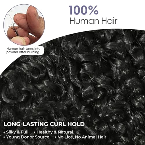 Wavymy 12" Half Wig Human Hair Glueless Water Wave 180 Density