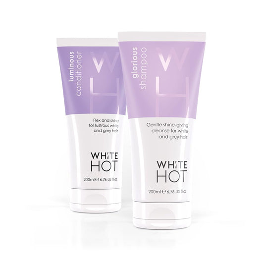 White Hot Shine Duo: Glorious Shampoo & Luminous Conditioner 200ml, shine & cleanse for glossy white & grey hair