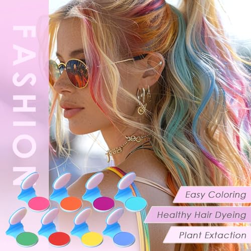 8 Colors Temporary Hair Chalk - Washable Hair Dye Set