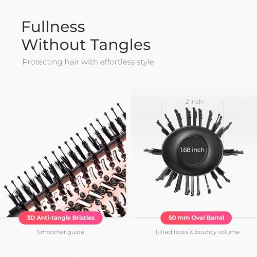 TYMO 4-in-1 Hair Dryer Brush with Titanium Barrel - 2 Inch