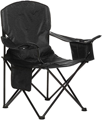 Amazon Basics Camping Chair for Beach, Picnics, Tailgates, Sports, X-Large, Padded, Black