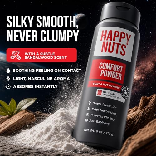 Comfort Powder Deodorant for Men - Anti-Chafing & Odor Control, 6 oz