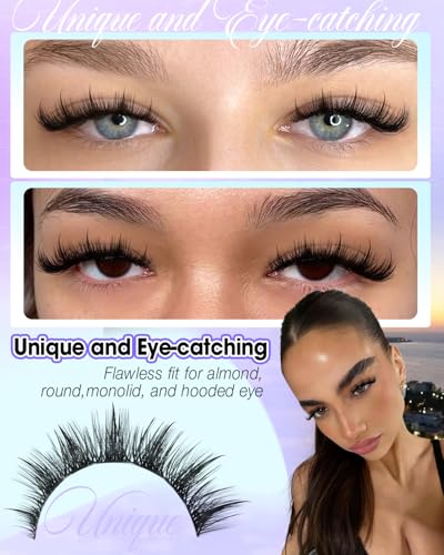 YDAGKH K - Spiky Manga Lash Clusters 10-16mm D-Curl | False Eyelashes, DIY Anime Doll/Baddie Look