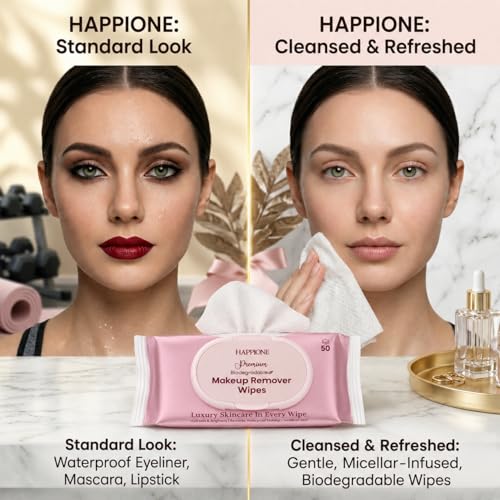 Anti-Aging Makeup Remover Wipes 50 Count Micellar Water