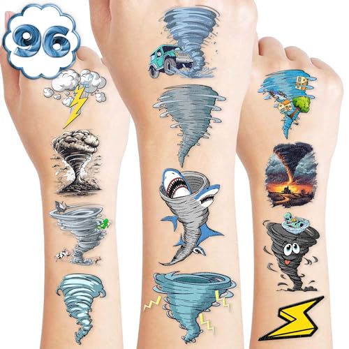 Tornado Temporary Tattoos 96pc Birthday Party Favors