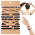 DIYDEC Boho Hair Ties Bracelet Set - 10 Pieces, 5 Styles