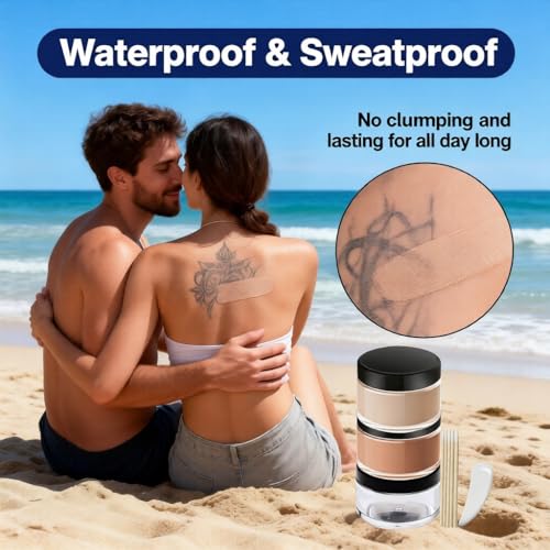 Waterproof Tattoo Cover Up Makeup Set - Full Coverage Concealer Cream