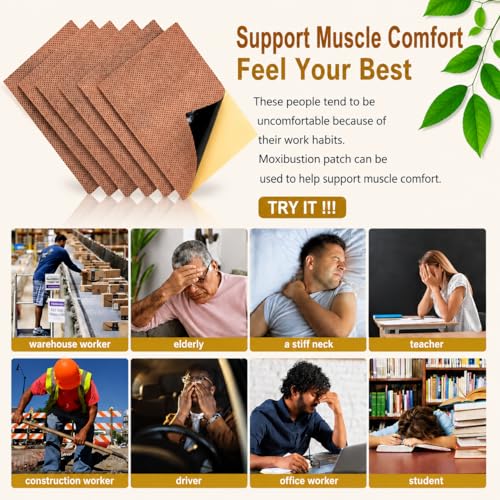 60pcs Moxibustion Heat Patches | 8-Hour Self-Heating Moxa Plaster