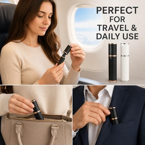 ZeniPremunz Refillable Travel Perfume Bottle - 10ml Leather Atomizer Set