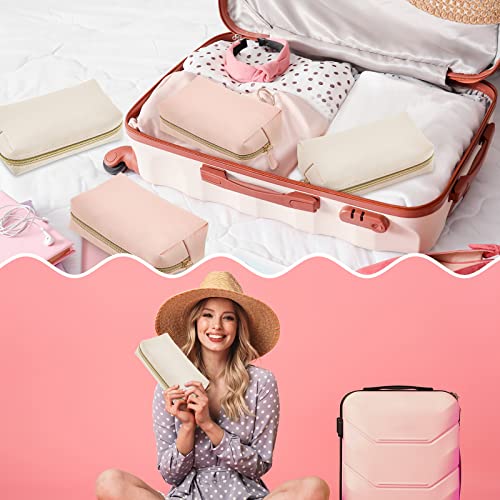 Cunno 24 Pcs Preppy Makeup Bag PU Leather Cosmetic Bag Makeup Pouch Plain Cosmetic Pouch Waterproof Toiletry Bags for Traveling Preppy Travel Purse Cosmetic Organizer